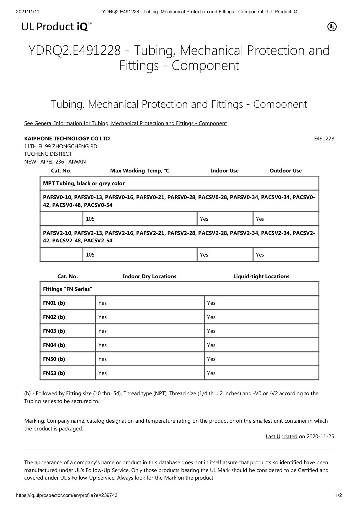 YDRQ2.E491228 - Tubing, Mechanical Prot
