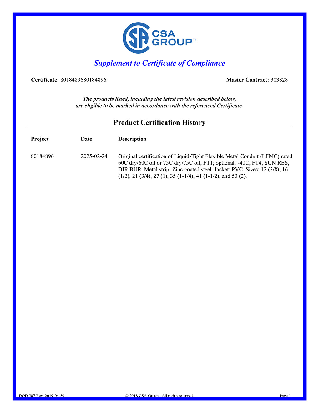 CSA C22.2 No. 56-17 Flexible Metal Conduit and Liquid-Tight Flexible Metal Conduit