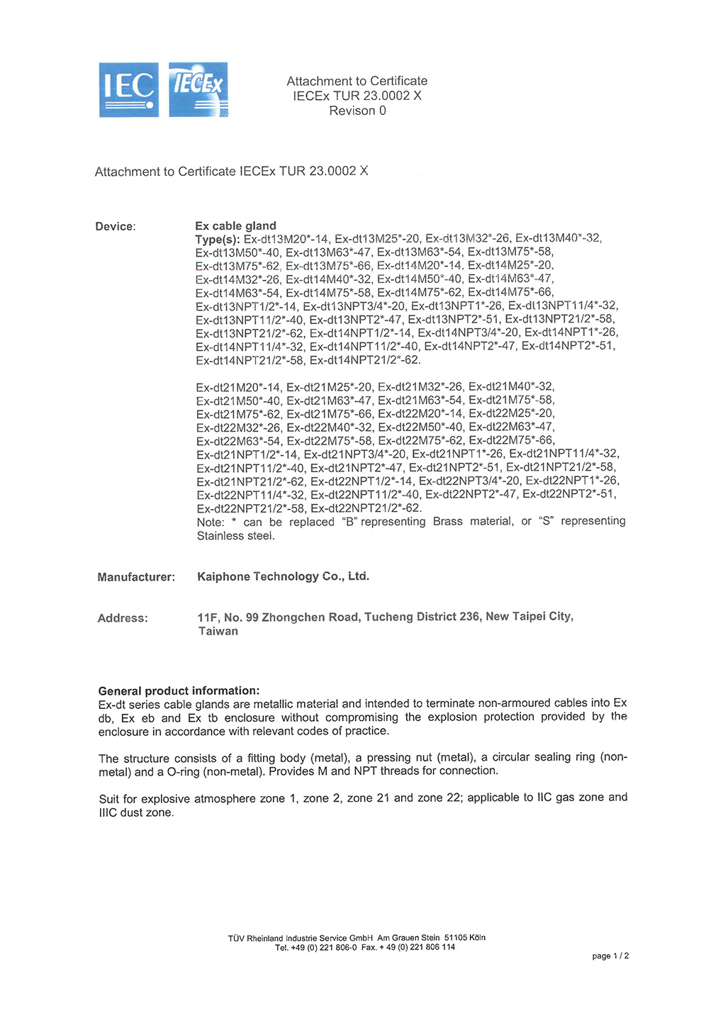 IECEx TUR 23.0002X